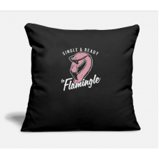 Single Flamingle Black Pillow